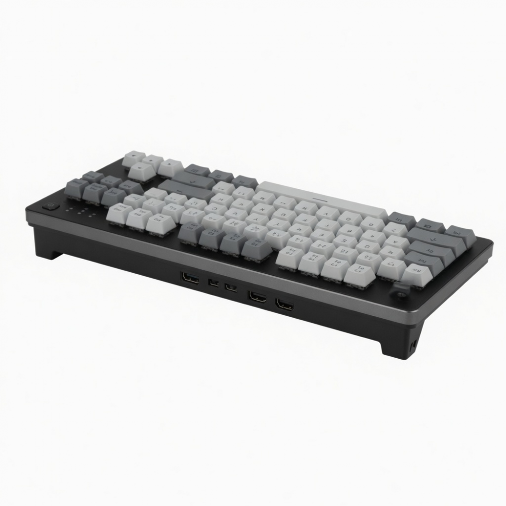 Wireless Mechanical Keyboard, 98-Key Compact Layout, Black and White