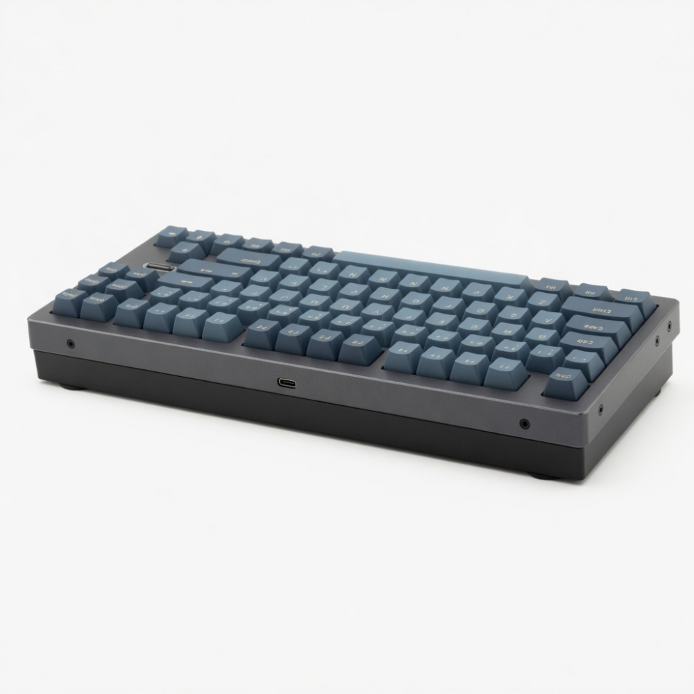 84-Key Compact Wireless Mechanical Keyboard, Blue Keycaps, 75% Layout