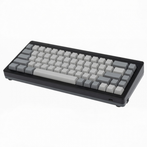 Compact Wireless Mechanical Keyboard, Gray and Black, 5-Row Layout