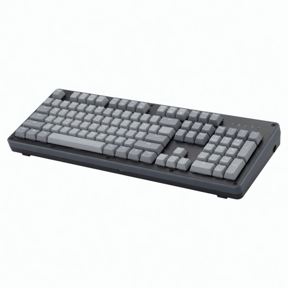 108-Key Wireless Mechanical Keyboard, Full-Size Gray Keyboard with Number Pad