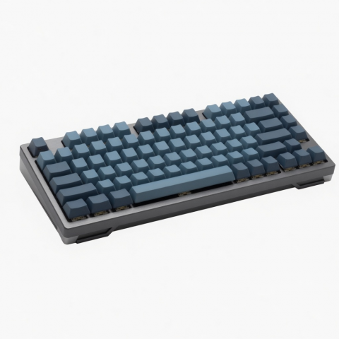 Mechanical Keyboard, 80-Key Compact Layout, Blue Keycaps, Metal Frame