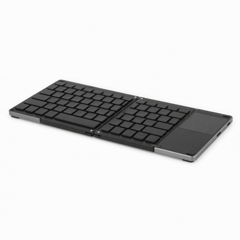 Foldable Wireless Keyboard with Touchpad, Slim Black