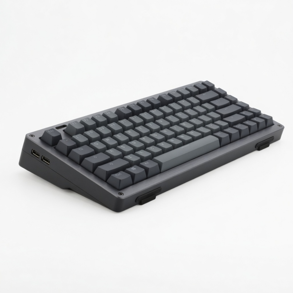 84-Key Wireless Mechanical Keyboard, Gray Aluminum Frame, QMK Programmable
