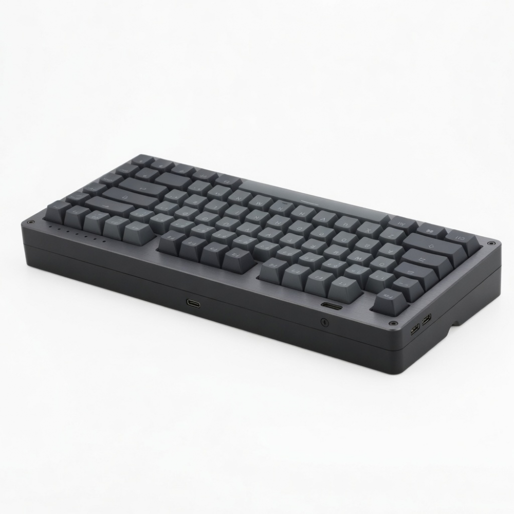 84-Key Wireless Mechanical Keyboard, Gray Aluminum Frame, QMK Programmable