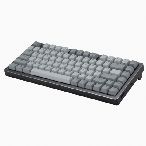 Wireless Mechanical Keyboard, Compact 75% Layout, Gray and Black