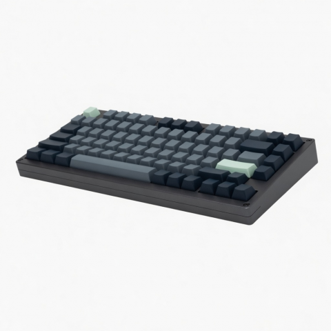 81-Key Mechanical Keyboard, 75% Layout, Gray Keycaps, Dark Gray Case