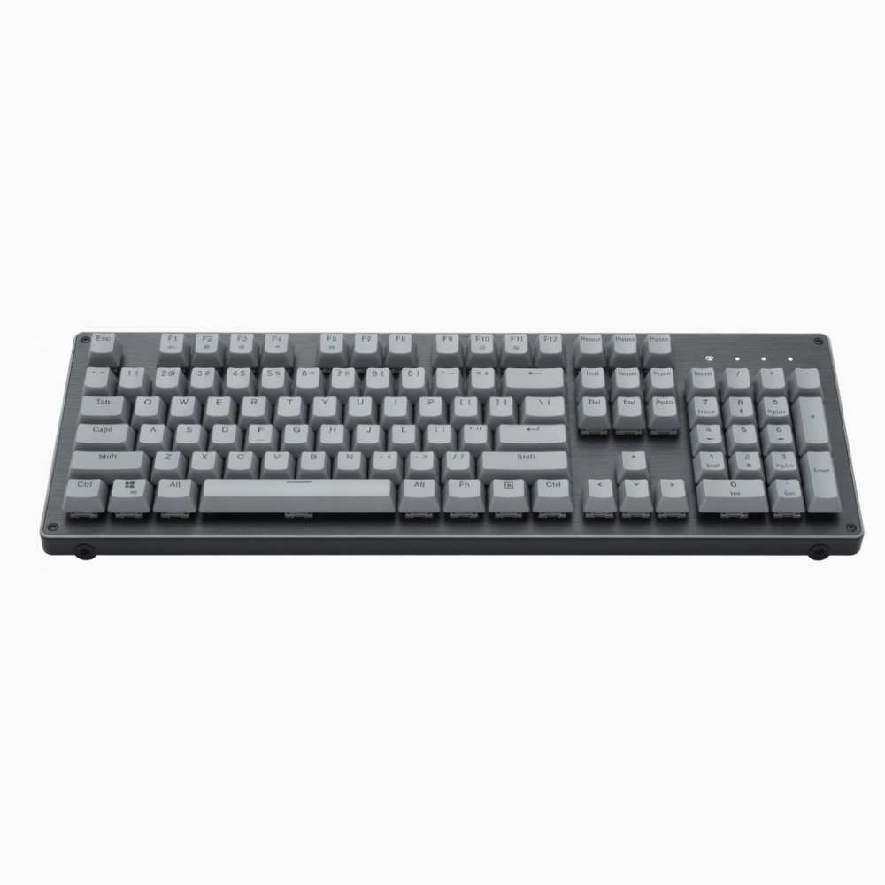 Wireless Mechanical Keyboard, 104-Key Full-Size Gray Keyboard