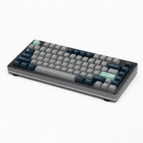 Mechanical Keyboard, 80-Key Compact Layout, Gray Blue Keycaps, Wired Connectivity