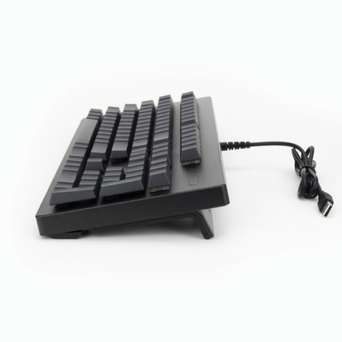 70-Key Mechanical Keyboard, Black Wired Design