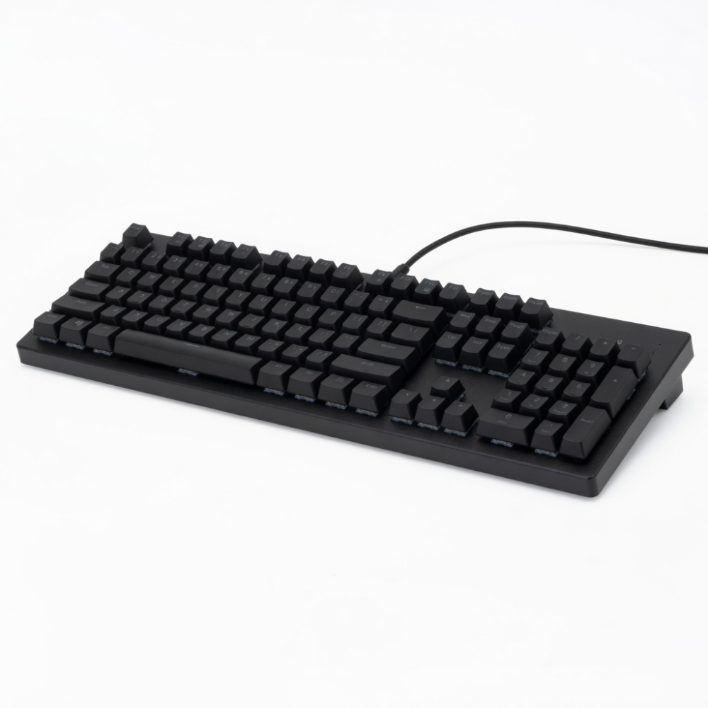 Black Wired Mechanical Keyboard, 104-Key Full-Size Layout