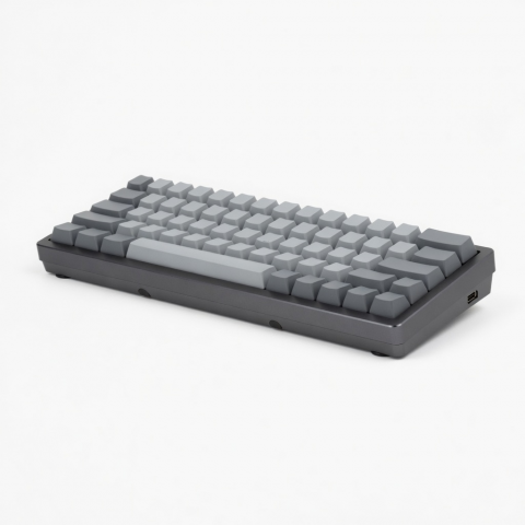60-Key Mechanical Keyboard, Gray Compact Wired Layout