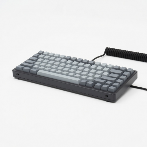 75% Wired Mechanical Keyboard, Gray and White Keycaps