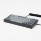 75% Wired Mechanical Keyboard, Gray and White Keycaps
