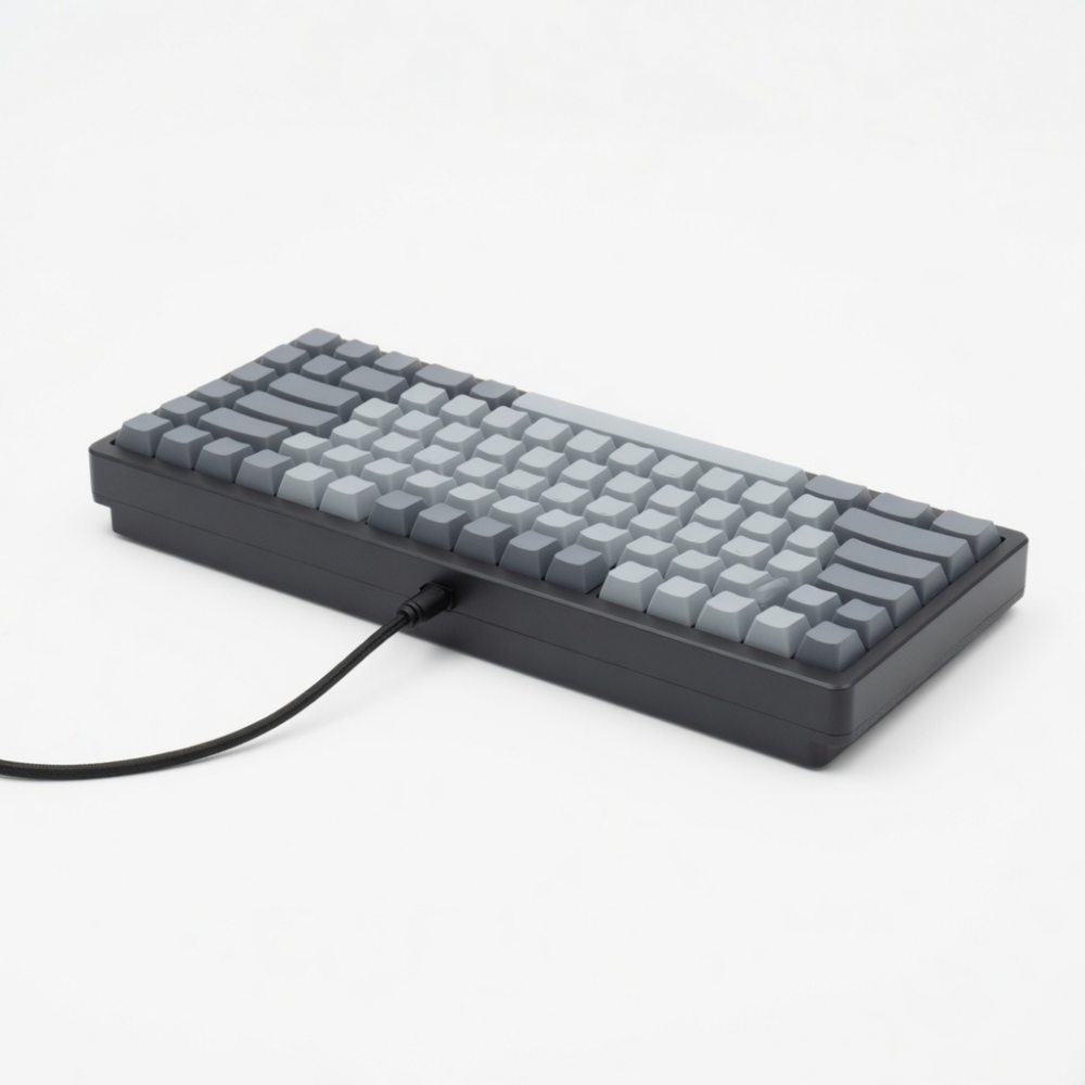 75% Wired Mechanical Keyboard, Gray and White Keycaps