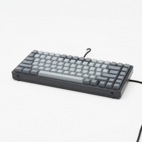 75% Wired Mechanical Keyboard, Gray and White Keycaps