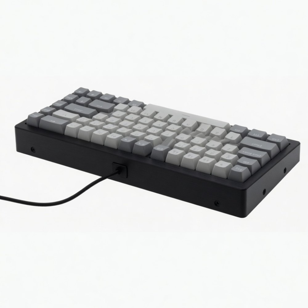 65-Key Mechanical Keyboard, Wired, Compact Black and Gray Design
