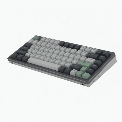 82-Key 75% Compact Keyboard, Gray and Green】【。