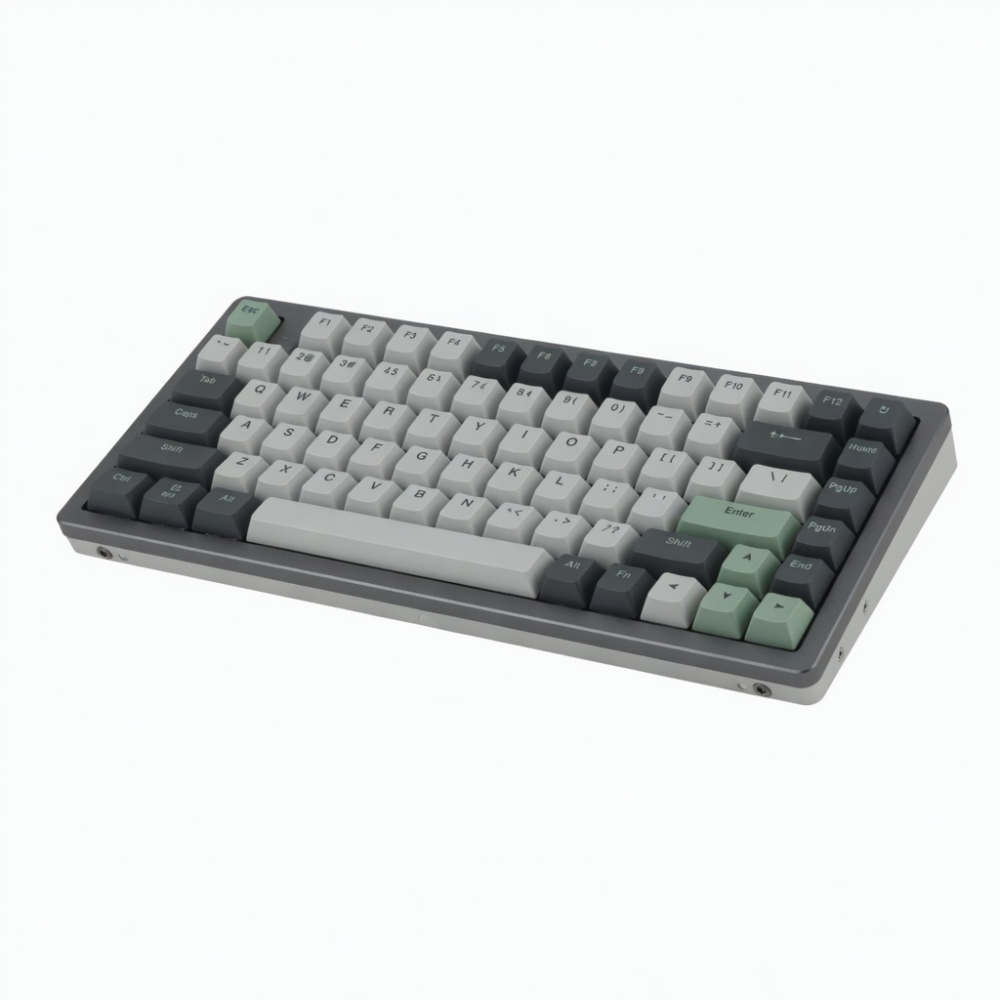 82-Key 75% Compact Keyboard, Gray and Green】【。