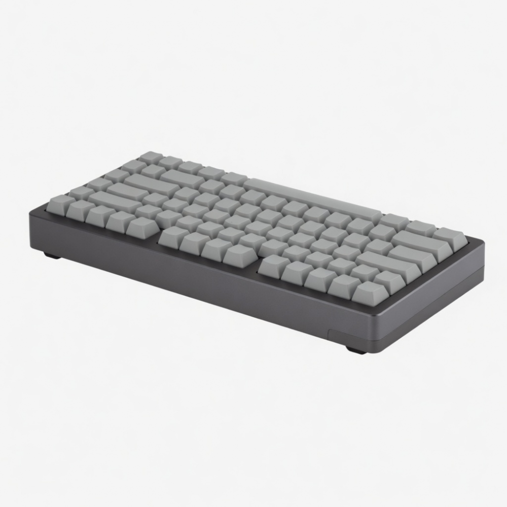75-Key Mechanical Keyboard, Gray Keycaps, Compact Layout