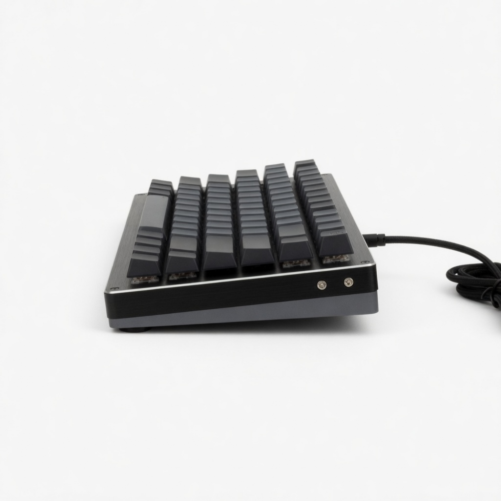 75-Key Mechanical Keyboard, Compact Wired Design, Black Keycaps