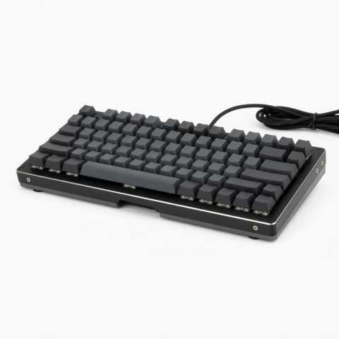 75-Key Mechanical Keyboard, Compact Wired Design, Black Keycaps